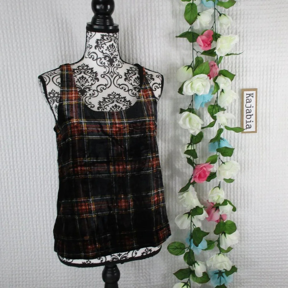 J. CREW Plaid Velvet Tank Top NWT Size 2